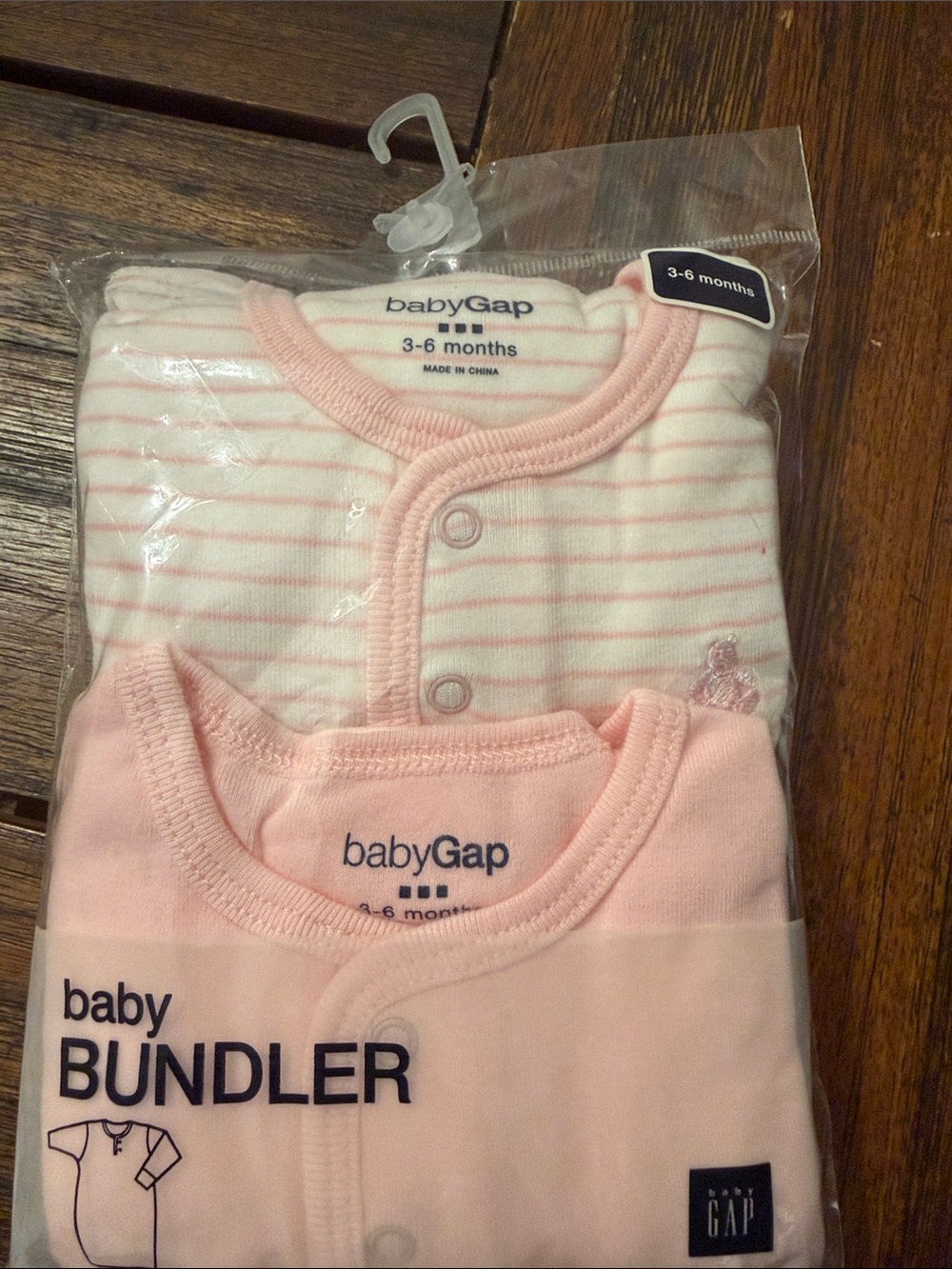 GAP Baby Bundler Pajama Set in Light Pink and White Stripes